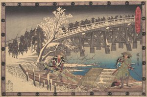 Scene I i XI. akt af Chushingura, ca. 1835., ca. 1835. af Ando Hiroshige