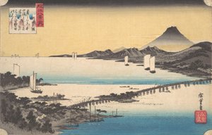 Solnedgang ved Seta. af Ando Hiroshige