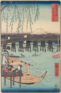 Toto, Ryogoku, fra serien Thirty-six Views of Mount Fuji Fugak..., 4. måned, Hesteår 1858. af Ando Hiroshige