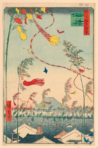 By velstående med Tanabata Festival (Shichu han-ei, Tanabata matsuri) Fra serien Et hundrede udsigter over Edo