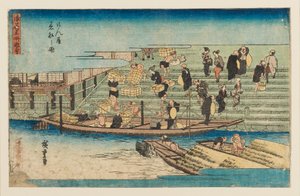 Træbloktryk - Flodscene, 1797-1858 af Ando Hiroshige