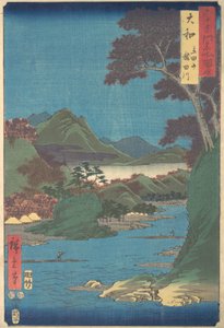 Yamato, Mt. Tateda, Tatsuta-floden, 7. port x år 1853. , 7. port th x år 1853. af Ando Hiroshige