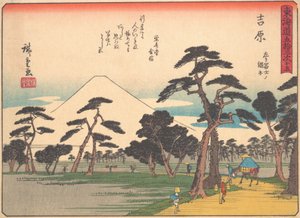 Yoshiwara, fra serien The Fifty-tre Stations of the Tokaido Road, begyndelsen af det 20. århundrede. af Ando Hiroshige