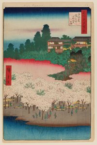 Blomsterpavillon, Dango Slope, Sendagi af Ando or Utagawa Hiroshige