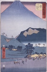 Hara: Udsigt over Ashitakayama og Fuji (træbloktryk i farver) af Ando or Utagawa Hiroshige