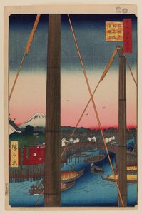 Inari-broen og Minato-helligdommen, Teppozu af Ando or Utagawa Hiroshige