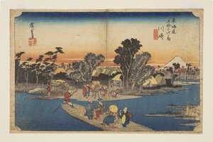Kawasaki: Teroku g? Færge (Kawasaki, Roku g? Ibune) af Ando or Utagawa Hiroshige
