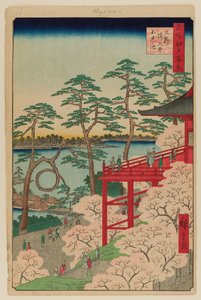 Kiyomizu Hall og Shinobazu Pond ved Ueno af Ando or Utagawa Hiroshige