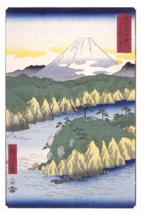 Lake At Hakone (Hakone No Kosui) (farvet træbloktryk) af Ando or Utagawa Hiroshige