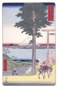 Rokuso-bjerget i Kazusa-provinsen (Kazusa Rokusozan) (træblok i farver) af Ando or Utagawa Hiroshige