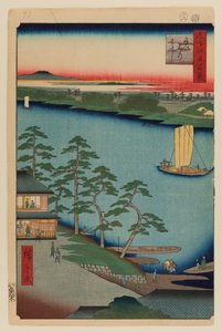 Niijuku færge af Ando or Utagawa Hiroshige