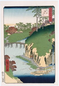 River of Waterfalls, Oji", fra serien "One Hundred Views of Famous Places in Edo" af Ando or Utagawa Hiroshige