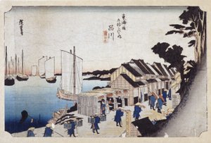 Shinagawa (Color Woodblock Print) af Ando or Utagawa Hiroshige