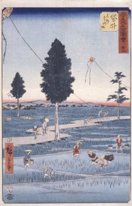 Station 28, Fukuroi (træblok i farver) af Ando or Utagawa Hiroshige