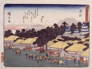 Station 30, Hamamatsu (træbloktryk i farver) af Ando or Utagawa Hiroshige