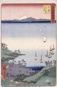 Station 32, Arai (træblok i farver) af Ando or Utagawa Hiroshige