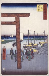 Station 42, Miya (træblok i farver) af Ando or Utagawa Hiroshige