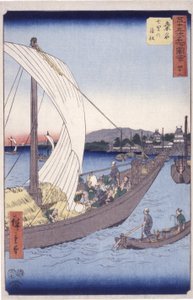 Station 43, Kuwana (træbloktryk i farver) af Ando or Utagawa Hiroshige