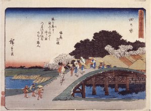 Station 44, Yokkaichi (træbloktryk i farver) af Ando or Utagawa Hiroshige
