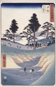 Station 6, Totsuka (træbloktryk) af Ando or Utagawa Hiroshige