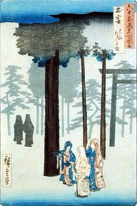 Taisha, Izumo-provinsen (træbloktryk) af Ando or Utagawa Hiroshige