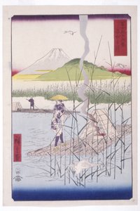 Sagami-floden (Sagamigawa) (farvet træbloktryk) af Ando or Utagawa Hiroshige