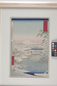 Sukiya-flodbredden i den østlige hovedstad (T?to: Sukiyagashi) (træblok i farver) af Ando or Utagawa Hiroshige