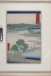 Tama-floden i Musashi-provinsen (Musashi Tamagawa) (træblok i farver) af Ando or Utagawa Hiroshige