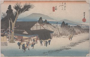 Landsbyen Mekawa af Ando or Utagawa Hiroshige