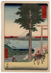 Udsigt over Mount Fuji og Yedo-bugten fra Rokusozan af Ando or Utagawa Hiroshige