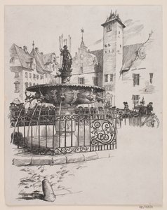 Illustration til "Den 11. juni" (Springvandet paa Gammelt Torv)