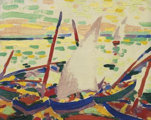 Både på stranden ved Collioure af Andre Derain