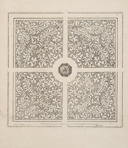 Design for Parterre, fra Theatre des Plans et Jardinages, pub.1652 (gravering) af André Mollet