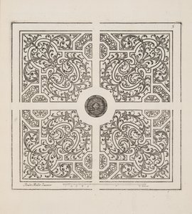 Design for Parterre, fra Theatre des Plans et Jardinages, pub.1652 (gravering) af André Mollet