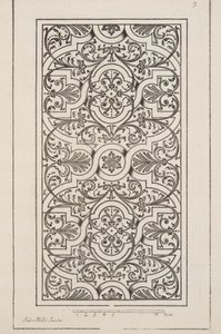 Design for Parterre, fra Theatre des Plans et Jardinages, pub.1652 (gravering) af André Mollet