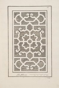 Design for Parterre, fra Theatre des Plans et Jardinages, pub.1652 (gravering) af André Mollet