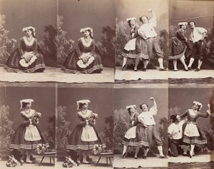 Eugenie Schlosser og Coralli, 1863. af Andre Adolphe Eugene Disderi