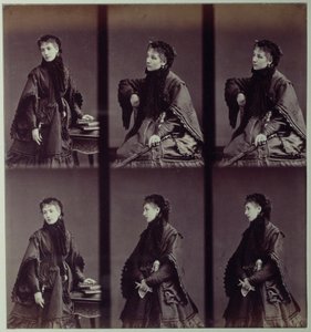 Portræt af Sarah Bernhardt (1844-1923) i bydragt af Andre Adolphe Eugene Disderi
