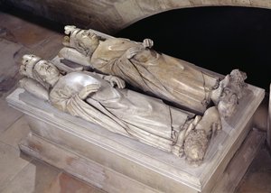 Billeder af Philippe VI (1293-1350) de Valois og Jean II (1319-64) Le Bon (marmor)