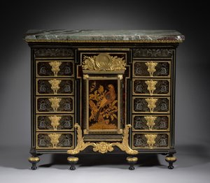 Ibenholt skab, ca. 1690 (marquetry i metal og skildpaddeskal, træ)