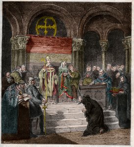 Kejser Henri IV (1050-1106) ved fødderne af pave Gregor VII (1020-85) af Andre Cluysenaar