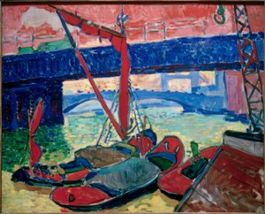 Både på Themsen (Southwark Bridge) af Andre Derain