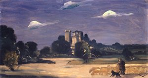 Landskab med en fårehyrde (olie på lærred) af Andre Derain