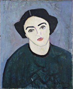 Madame Derain i grønt af Andre Derain