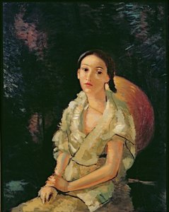 Den siddende malers niece, ca. 1931 (olie på lærred) (se også 287563) af Andre Derain