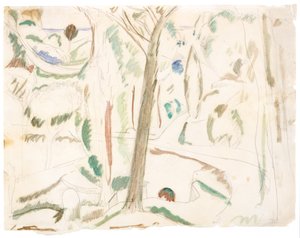 Uden titel (studie til The Turning Road), ca. 1906 (grafit og akvarel på papir) af Andre Derain