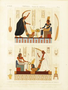 Malerier af to harpere i Farao Ramses III
