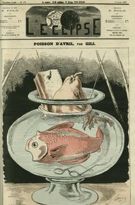 April fisk, fisken er Adolphe Thiers (1797-1877). Cover i "" L