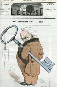 Tegneserie af Adolphe Thiers (1797-1877), fransk statsmand. Cover i "" L