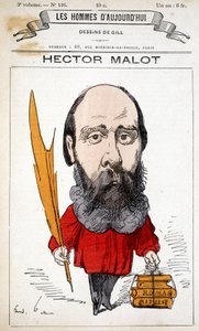 Tegneserie af Hector Malot, fransk forfatter (1830-1907) - af Gill, i "" Les Hommes d